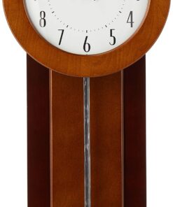 Bulova C3383 Avent Pendulum Deco Wall Clock, 18", Walnut/Mahogany 14 71RN34M8lL