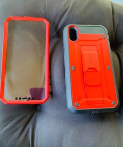 SUPCASE Unicorn Beetle Pro Series Case Designed for iPhone XR, with Built-in Screen Protector Full-Body Rugged Holster Case for iPhone XR 6.1 Inch (2018 Release) (MetallicRed) MetallicRed 43 71RNns8ShLL