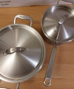Made In Cookware - 10 Piece Stainless Steel Pot and Pan Set - 5 Ply Clad - Includes Stainless Steel Frying Pans, Saucepans, Saucier and Stock Pot W/Lid - Professional Cookware - Made in Italy 10-Piece (Stainless Steel) 86 71RNw8BYTOL
