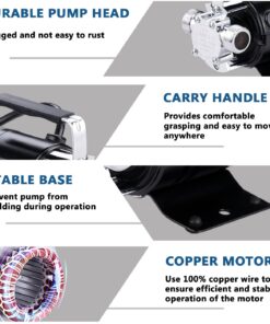 Trupow 1/10HP 330GPH 115-Volt Mini Portable Electric Utility Sump Transfer Water Pump with Water Hose Kit 115V AC 19 71RNyFES8PL