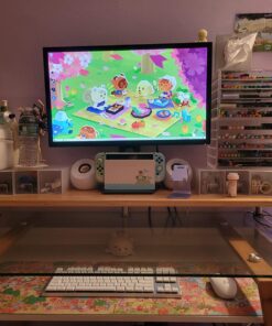 bonVIVO Massimo Small Desk - 43 Inch, Modern Computer Desk for Small Spaces, Living Room, Office and Bedroom - Study Table w/Glass Top and Shelf Space - White White/Glass 43" Desk 37 71RO1h70ydL