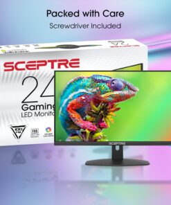 Sceptre New 24-inch Gaming Monitor 100Hz 1ms DisplayPort HDMI x2 100% sRGB AMD FreeSync Build-in Speakers, Eye Care Frameless Machine Black 2024 (E248W-FW100T) 24" Gaming 100Hz DP HDMI 7 71RO5PmM5NL