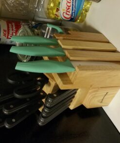 Ceramic Knife Set with Block - Chef Knife, Utility Knife, Paring Knife Rust Proof Sharp Turquoise Kitchen Knife Set with Wood Block and Fruit Peeler 57 71ROAJqrcQL 1