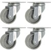 4 All Steel Swivel Plate Caster Wheels Heavy Duty High-gauge Steel Gray (2" METAL SWIVEL CASTER (GRAY) - No Brake) 2" METAL SWIVEL CASTER (GRAY) 21 71ROu0q2jL