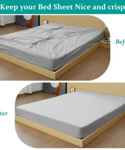 Tuyeabc Bed Sheet Holder Straps, 3 Set/12 Ways, Adjustable Crisscross Bed Sheet Clips, Elastic Bands Suspenders Keeping Fitted Bedsheet in Place for Twin Queen King Mattress, Bed Sheet Fasteners Black,3 Set 22 71RP0N6v4fL