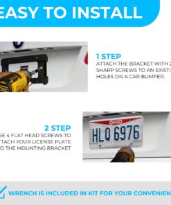 Rear Bumper License Plate Bracket for BMW 2000-2023, Plate Holder Set w 6 Screw Bolts & Wrench Kit, License Tag Mounting Kit, Quality Plate Holders 1 19 71RP98eXi8L