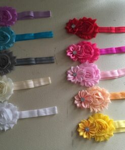 QandSweet Baby Girl Headbands with Polygonal Flower Inlay Rhinestone for Photography (10 Pack) 10Pack 3.5x2.3 40 71RRf hw6tL