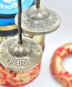3” Tingsha Bell Cymbals Set - Om Nama Shivay Embossed Tibetan Chimes - Great for Yoga, Meditation, Spiritual, Mindfulness or Relaxation - Handmade in Nepal 17 71RS0uvow L
