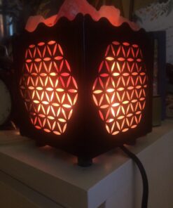 CRYSTAL DECOR Himalayan Pink Salt Lamp Basket & Dimmer Cord Bulb Flower 30 71RT07XepoL