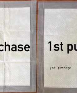 Amazon Basics Dog and Puppy Pee Pads with Leak-Proof Quick-Dry Design for Potty Training, Standard Absorbency, Regular Size, 22 x 22 Inches, Pack of 100, Blue & White Unscented Regular (100 Count) 27 71RVVNognRL 1