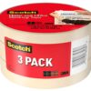 Scotch Painter's Tape 3436-3 Scotch Brand Home and Office, 70 in x 54.6 yd, 3-Pack Masking Tape, 0.75" Width, Tan, 3 Count