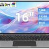 jumper Laptop Computer, Laptop Quad-Core Intel N100 CPU, 16GB RAM 512GB SSD, Laptops with 16“ FHD IPS 1920x1200 Display, 4 Stereo Speakers, Mini HDMI, HD Webcam, 2.4G+5G WiFi, 38WH Battery, Gray. 16GB RAM 512GB ROM Intel N100 CPU(Up to 3.4GHz) 10 71RWEJbZUAL