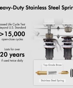 KES Bathroom Sink Drain without Overflow Vessel Sink Lavatory Vanity Pop Up Drain Stopper Oil Rubbed Bronze Finish, ALL Metal Rustproof Brass and 304 Stainless Steel, S2008D-ORB NO Overflow, 1 Pack 27 71RWG44y3KL