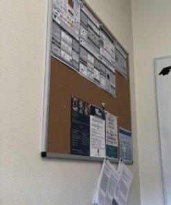 VIZ-PRO Cork Notice Board, 48 X 36 Inches, Cork Bulletin Board with Silver Aluminium Frame 48x36 inches 21 71RWkQCeHsL