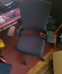 CLATINA Swivel Executive Computer Chair with 3D Armrest and Lumbar Support, Adjustable Ergonomic Fabric Backrest Task Chair for Home Office Conference Room 1 pack-No headrest Black-fabric 27 71RXLfkKUTL