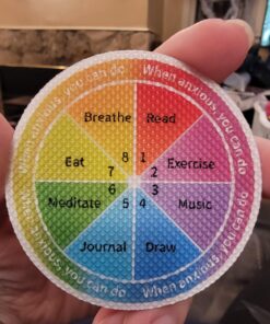 Cusprtm 48 Pcs Anxiety Sensory Stickers, 2 Textured Tactile Rough Calm Stickers Large Size Breathing Stickers Mindfulness Stickers for School Office Classroom Adults Teens Sensory Items 56 71RYLBxD8sL