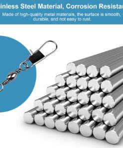 ReeMoo 200PCS Fishing Rolling Ball Bearing Barrel Swivel with Safety Snap Connector Fishing Accessories #2#4#6#8#10 12 71RYLHMMAEL