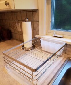 Neat-O Stainless Steel Rustproof Dish Drying Rack with Cutlery Holder and Board 32 71RYV2uFAGL