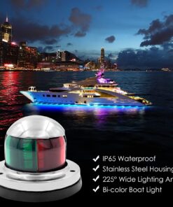 Acelane Boat LED Navigation Lights, Marine Red and Green Sidelights Sailing Signal Lights Bow Lights Stainless Steel 12V IP65 Waterproof for Boating Fishing Yacht, Pontoons, Chandlery Boat, Skeeter Boat Light 02 14 71RYuacVMDL
