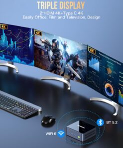 GMKtec Mini PC Windows 11 Pro Intel Core i7-11390H (Turbo 5.0 GHz) 32GB DDR4 1TB SSD Desktop Mini Computers WiFi 6, BT 5.2, DP, HDMI, RJ45 2.5G, USB3.2, Black 15 71RaXDdgE7L 1