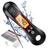 Meat Thermometer Digital, Meat Thermometers for Grilling and Cooking, Waterproof Instant Read Food Thermometer with Accurate Readings, Large LED Backlit Display and Foldable Probe for Kitchen & BBQ Black 93 71RaeTT3hsL