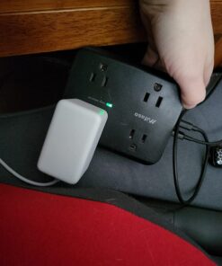 Power Strip Surge Protector - Flat Plug, Wall Mount, 8 Wide Outlets with 4 USB Ports (1 USB C), 5FT Heavy Duty Extension Cord with Multiple Outlets, Charging Station Overload Protection for Home Dorm 5 FT Black 39 71RbdVDVGL