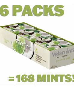 Velamints Sugar Free Mints - Breath Mints Tin Expressions Coconut Lime - Aspartame-Free Sweetened with Stevia, 20 Gram (Pack of 6 Tins) 10 71Rbwp79NxS