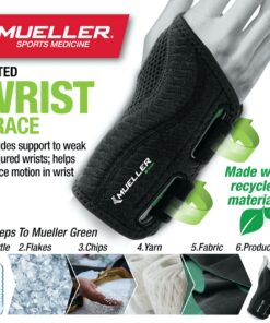Mueller Sports Medicine Green Fitted Wrist Brace for Men and Women, Support and Compression for Carpal Tunnel Syndrome, Tendinitis, and Arthritis, Black Right Small/Medium (Pack of 1) 25 71RciMC3 1L
