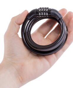 Master Lock Bike Lock Cable, Combination Bicycle Lock, Cable Lock for Outdoor Equipment, Black 4 Ft. Preset Combo 1 Pack 26 71RcrMrC3jL