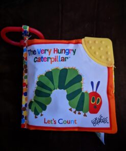Let's Count Soft Book - World of Eric Carle the Very Hungry Caterpillar Baby on the Go Clip Teething Crinkle Soft Sensory Book for Babies, 5.25x5.25 Inch 47 71RczxzbMnL