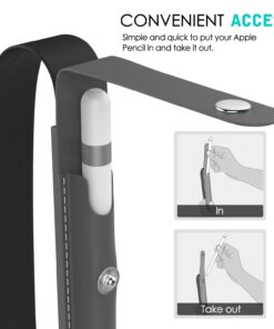 MoKo Pencil Case Fit Apple Pencil (USB-C), Apple Pencil 1st/2nd Generation, Elastic Band Detachable Stylus Pens Pocket Protective Pouch for 9.7"-12.9" Tablet, Space Gray 47 71RdBmCOjEL
