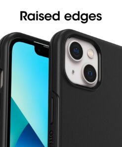 OtterBox iPhone 13 (ONLY) Symmetry Series Case - BLACK, ultra-sleek, wireless charging compatible, raised edges protect camera & screen 9 71RdGOdQ07L