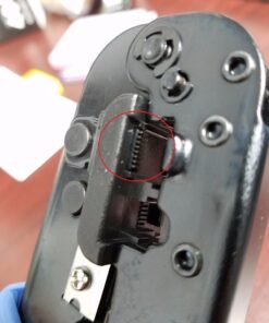 TRENDnet Crimping Tool, Crimp, Cut, And Strip Tool, For Any Ethernet or Telephone Cable, Built-In Cutter And Stripper, 8P-RJ-45 And 6P-RJ-12, RJ-11, All Steel Construction, Black, TC-CT68 35 71RdN1y7cL