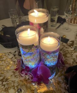 JINHEZO Submersible LED Light, Tea Lights, Pond Underwater Small LED Lights, Battery Operated 125 Hours, for Wedding Home Vase Festival Party Decoration White 24Pcs (Built-in 48 Batteries) 24 Pack 36 71ReSZ2YfAL