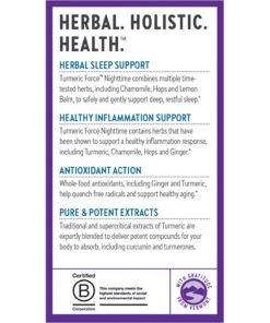 New Chapter Turmeric Supplement + Sleep Aid - Turmeric Force Nighttime for Sleep Support with Valerian Root + Ginger + NO Black Pepper Needed + Non-GMO Ingredients - 60 Vegetarian Capsule 17 71Rf4yt1P3L