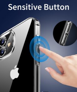JJGoo Compatiable with iPhone 12 Case and 12 Pro Case Clear, Transparent Shockproof Phone Case, Slim Anti-Scratch Hard PC Back Protective Cover Bumper, Clear 13 71RfchPgAAL