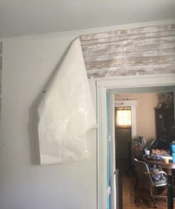 RoomMates RMK9050WP White Distressed Wood Peel and Stick Wallpaper Rustic Wood 72 71Rgw7gm5iL