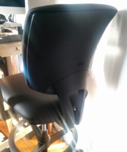 HON, Black Volt Leather Office Chair Sit-To-Stand Seating, Foot Ring, 250lb Max Weight With Wheels for Computer/Desk, Task Stool 23 71Rha9UySL