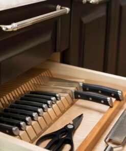 Rev-A-Shelf Dual Row Trim To Fit Knife Block Drawer Organizer with Storage Holder for Kitchen Utensils, 55 Slot Cutlery Tray, Wood, 4WDKB-1 Natural 30 71Rho1V3DlL