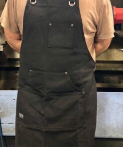 Hudson Durable Goods - Waxed Canvas Apron - Black Apron for Men and Women - With Pockets & Crossback 47 71Ri1UL KfL