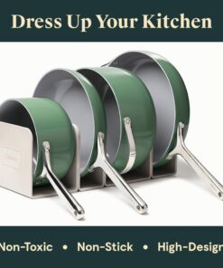 Alternative view of Caraway Nonstick Ceramic Cookware Set (12 Piece) Pots, Pans, Lids and Kitchen Storage - Non Toxic, PTFE & PFOA Free - Oven Safe & Compatible with All Stovetops (Gas, Electric & Induction) - Sage