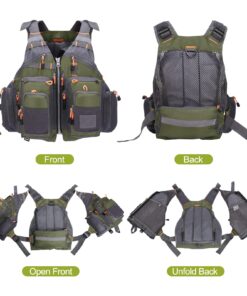 Lixada Fly Fishing Vest Fishing Jacket Breathable Polyester Mesh Design Fishing Vest Green 11 71Rir5kLSiL