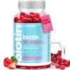 Artnaturals Biotin Gummies for Hair Growth - (100 Gummies - 10000mcg) - Natural Strawberry Vitamins Supports Nails and Skin - Gelatin, Gluten, Nut and Egg Free 18 71RjYJWJI7L