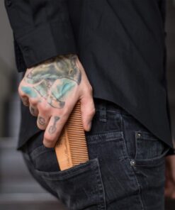 Hair Comb - Wood with Anti-Static & No Snag Handmade Brush for Beard, Head Hair, Mustache with Design in Gift Box 30 71RkV8W7PaL
