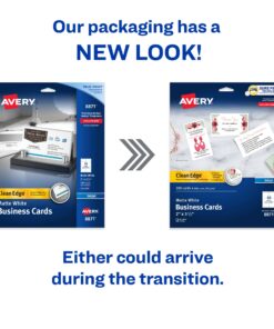 Avery Printable Business Cards, Inkjet Printers, 200 Cards(Pack of 1), 2 x 3.5, Clean Edge, Heavyweight (8871) Matte White 11 71RkkSWOsXL