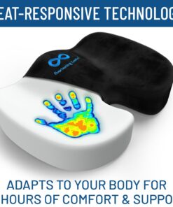 Everlasting Comfort Seat Cushion for Lower Back Pain Relief - Enhances Posture & Support, Provides All-Day Comfort - Non-Slip Tailbone Pain Relief Cushion - Multi-Use Car, Gaming, Office Chair Cushion Black (Flagship Cushion) The Original Memory Foam 23 71RklDse4hL