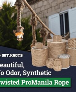 SGT KNOTS Twisted ProManila Rope - UnManila, Twisted 3 Strand Outdoor Rope, Lightweight Synthetic Rope for DIY Projects, Marine, Commercial (1/4" x 100ft) 1/4 inch x 100 ft 14 71RlWqLhm7L