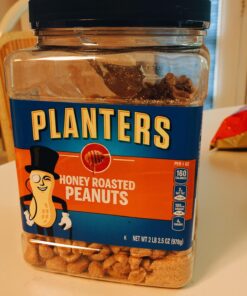 PLANTERS Honey Roasted Peanuts, 34.5 oz. Resealable Jars (Pack of 2) - Premium Quality Peanuts - Sweet and Salty Snack - Sweet Peanut Snack - Wholesome Snacking - Kosher 21 71RlaYUdEKL