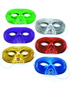 Alternative view of Metallic Half-Masks (24 pieces)-Masquerade Masks, Mardi Gras, Party Supplies 6.75"