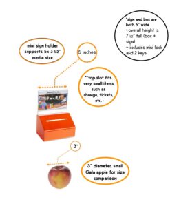 Acrylic Heavy Duty Donation/Ballot Box with Lock and Sign Holder Orange 1 Pack 6 71RlvjJMZSL